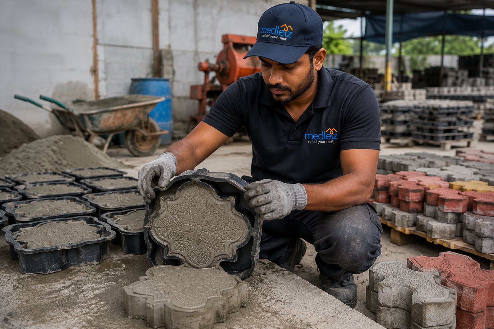 Rubber mould pavers