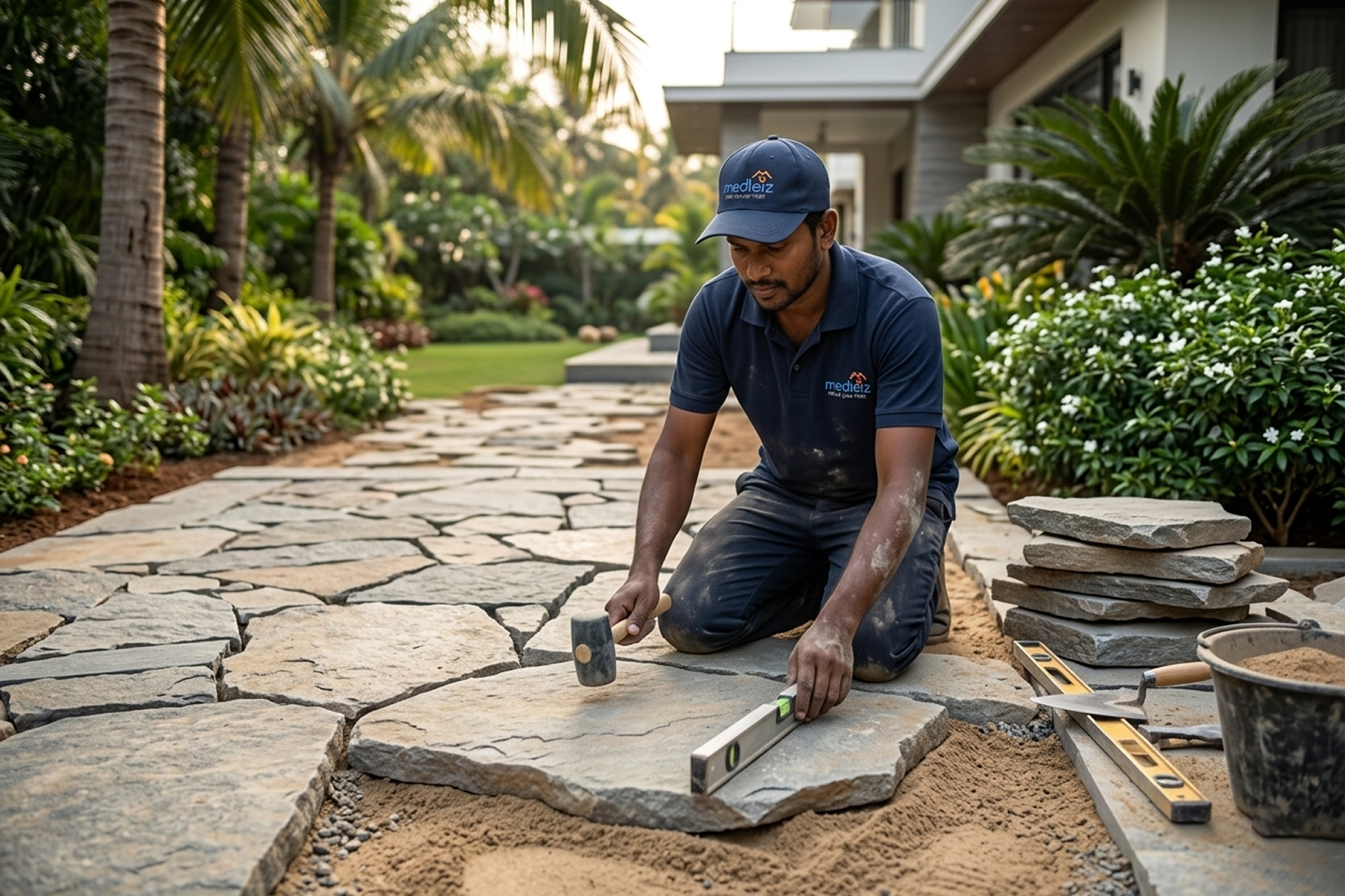 Flagstone pavers