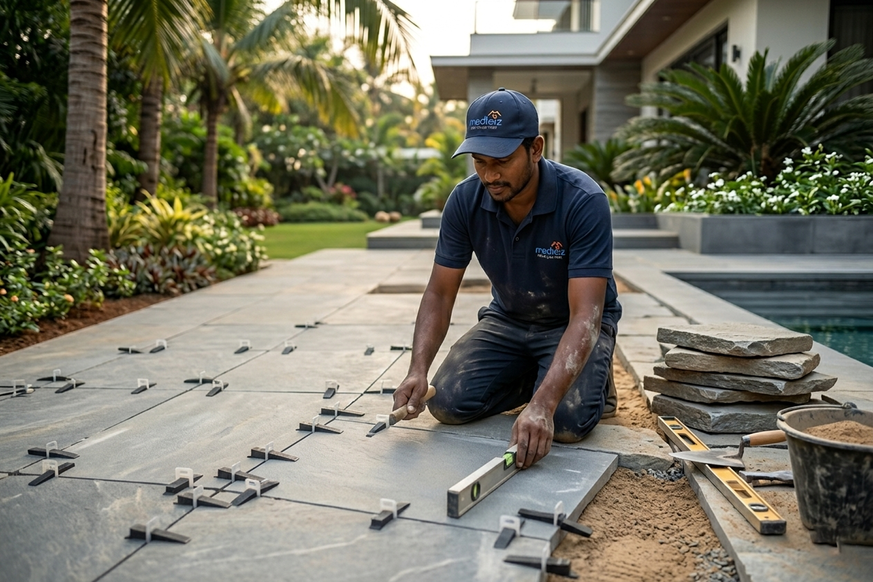Bluestone porcelain pavers