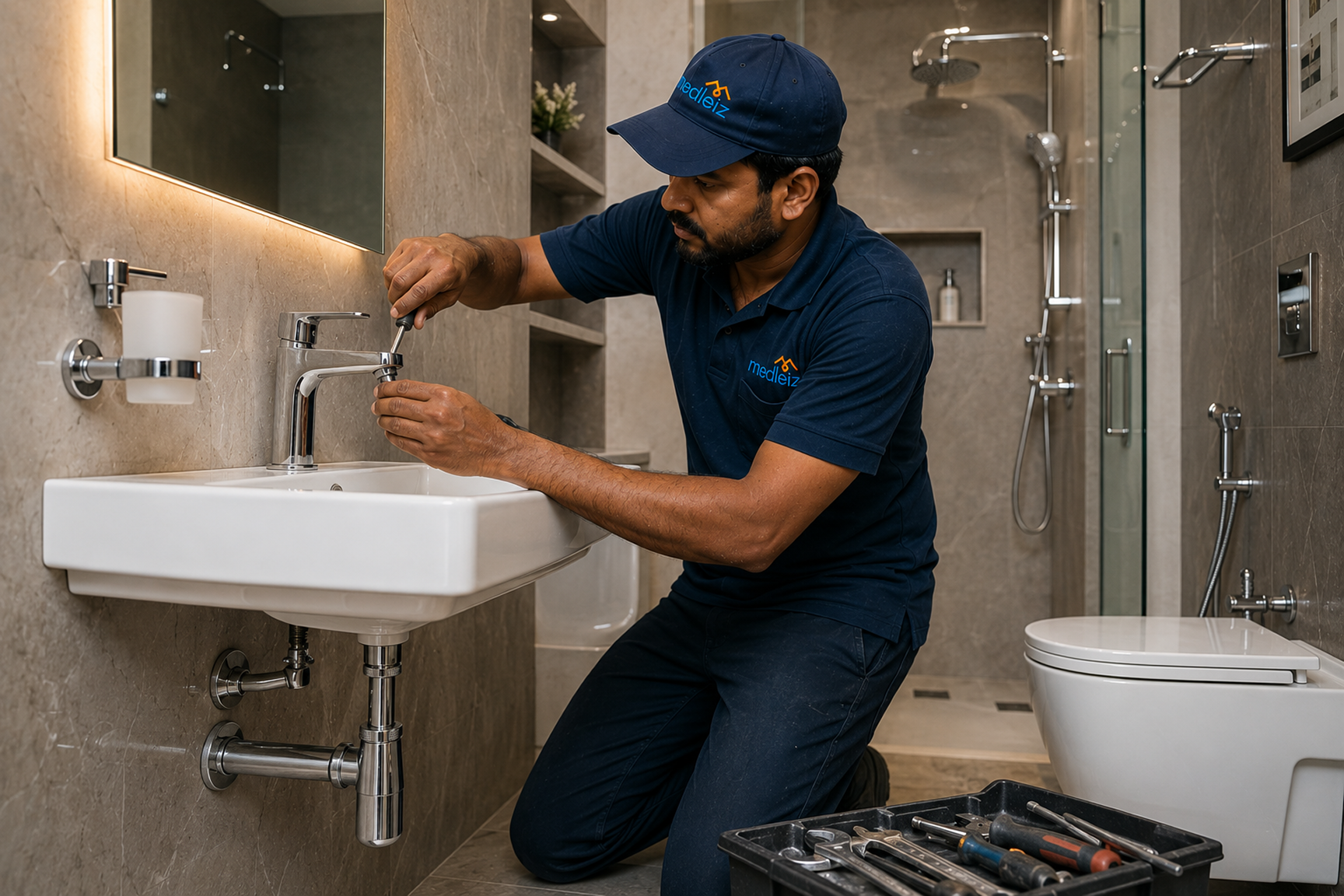 Sanitary & CP fittings installation per bathroom