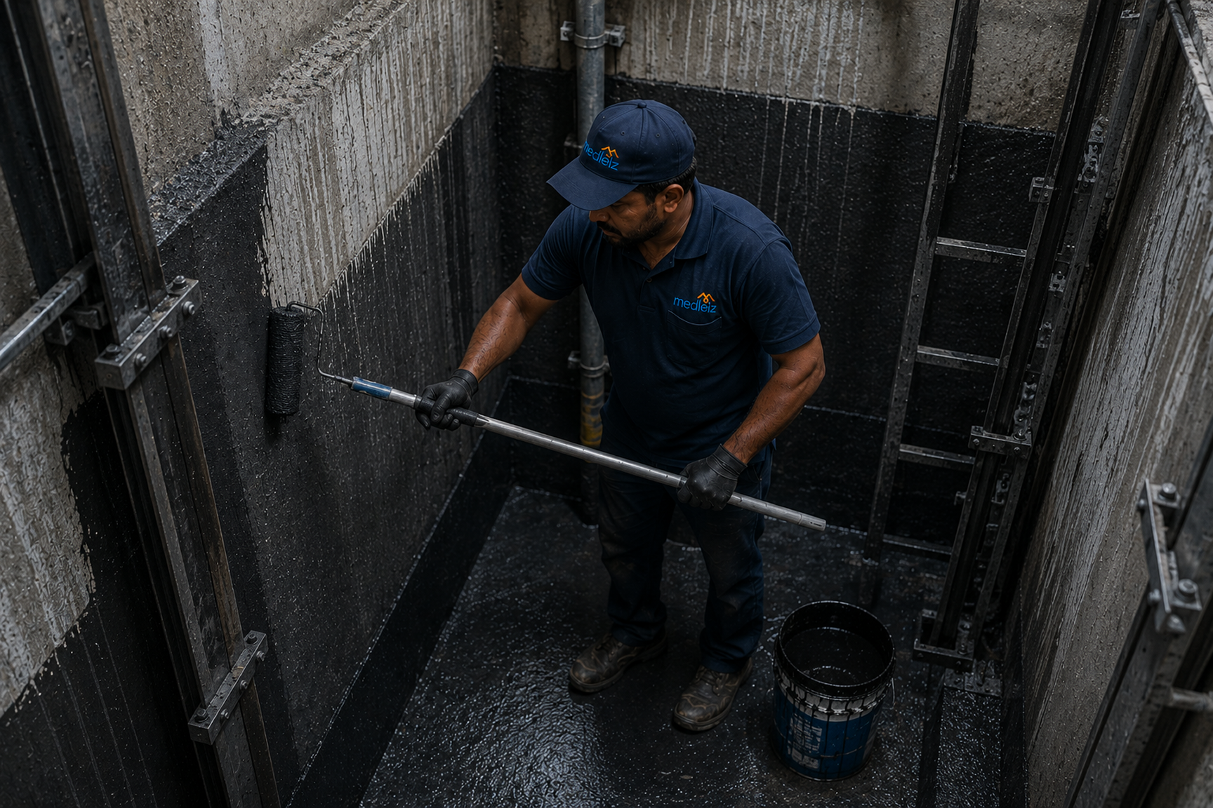 Lift pit waterproofing
